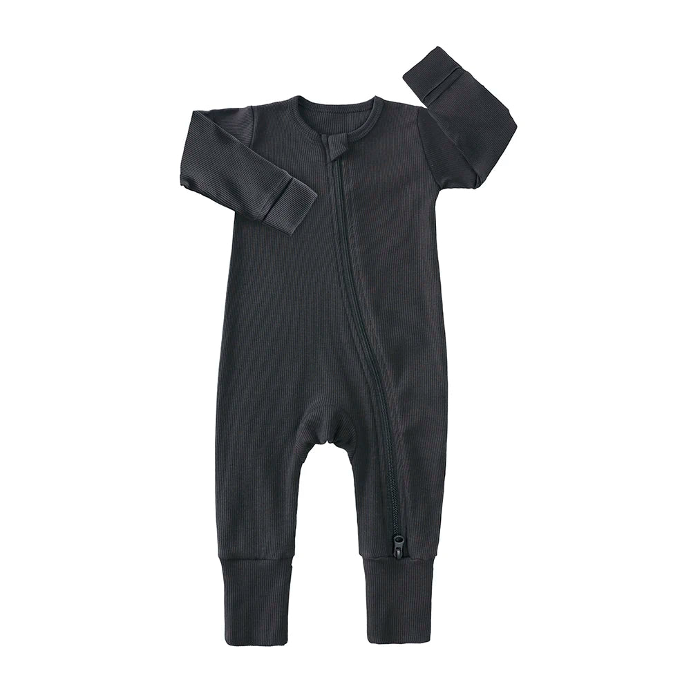 2025 Autumn Newborn Baby Boy Romper Thicken Bamboo Infant Clothes Long Sleeve Ribbed Bodysuit Kid Girl Jumpsuit Sleeper Pajamas
