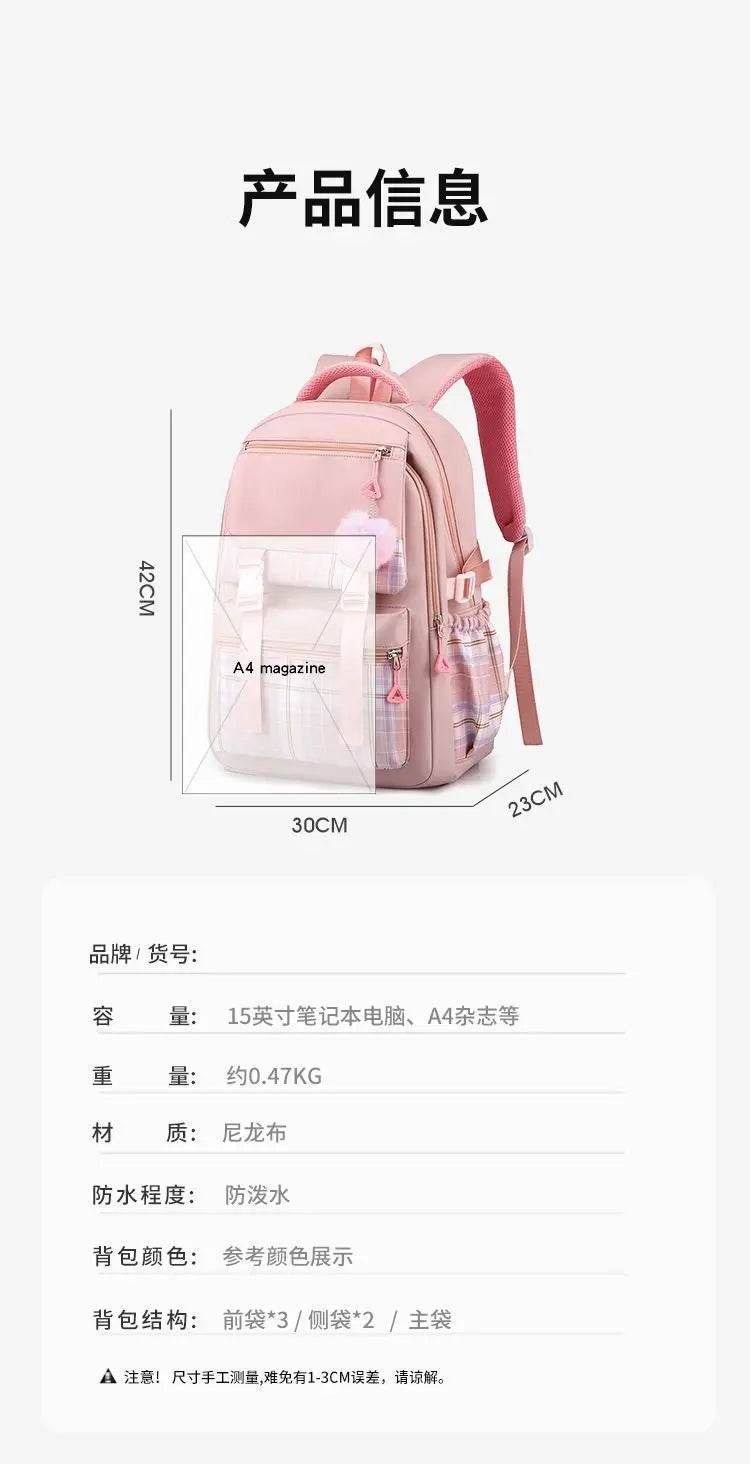 hellokitty Hello Kitty Backpack Female Japanese Cute Primary School Junior High School Large Capacity School Bag - AIAZ
