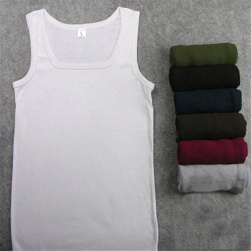 2024 New Men's Pure Cotton Tight Vest Casual Sports Tank Tops Middle-aged Sleeveless Basic Tops Quick Drying Bodybuilding Vest - AIAZ
