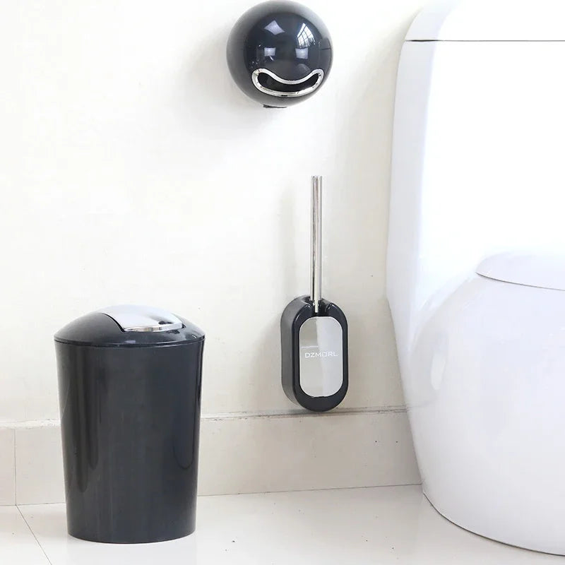 Golden Paper Holder Wall-mounted Toilet Brush Plastic Creative Toilet Paper Box Nordic Trash Can Waste Bins Bathroom Accessories
