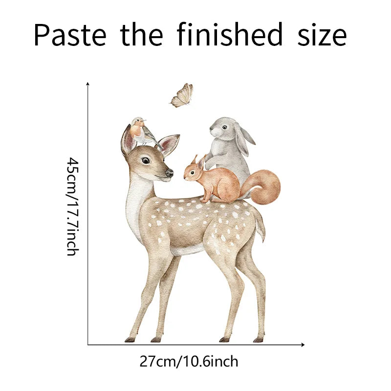 Animal Vinyl Tile Child Wall Sticker For Baby Kids Room Decoration Adhesive Wallpaper Bedroom Accessories Wall Decor Home Decor
