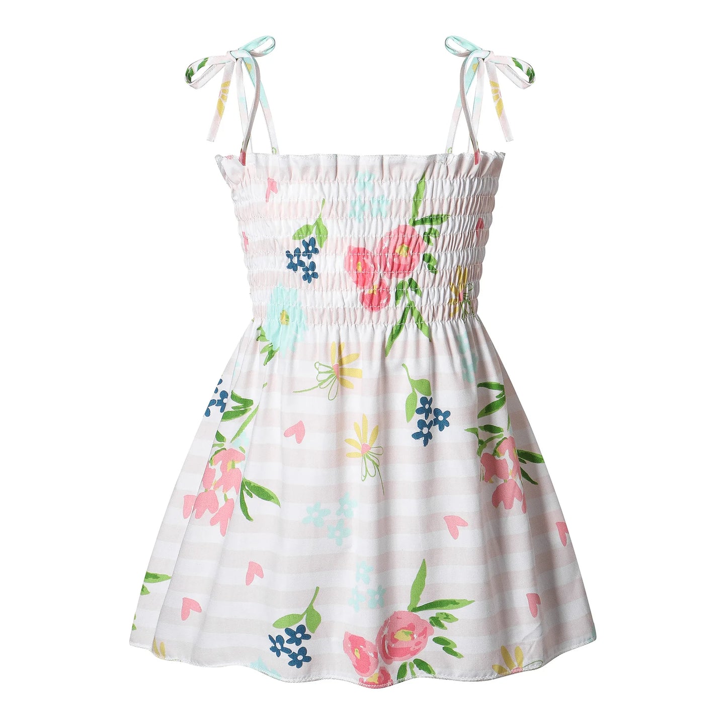 2025 Summer Girls Pure Cotton Print Dress For 2-6Years Children Fashion Floral Dress Kids  Suspenders Dress Casual Sundress