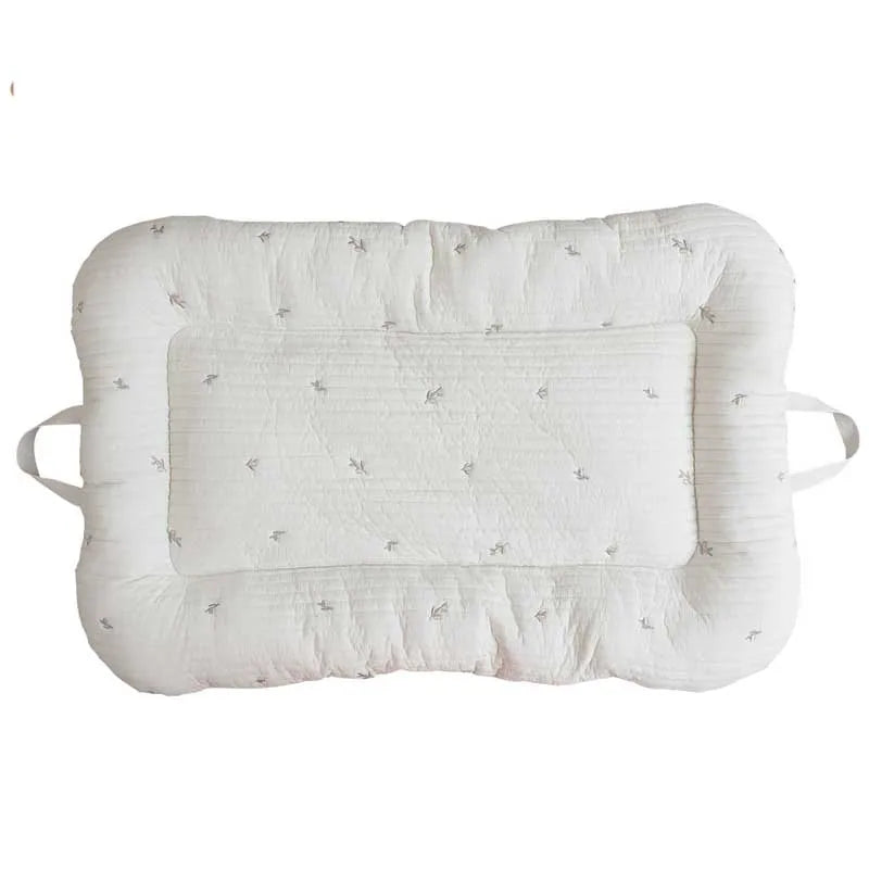 Cartoon Embroidery Bear Sleeping Nest for Baby Bed Crib with Pillow Travel Playpen Cot Infant Toddler Infant Cradle Mattress