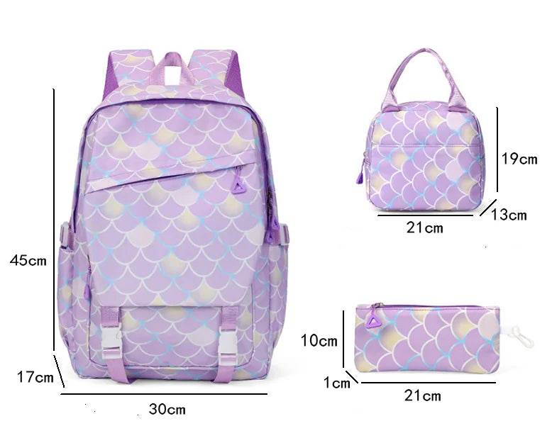 3Pcs/set Gabby Dollhouse Colorful Backpack With Lunch Bag for Girl Boy Student Teenager Rucksack Women Casual School Bags Set - AIAZ