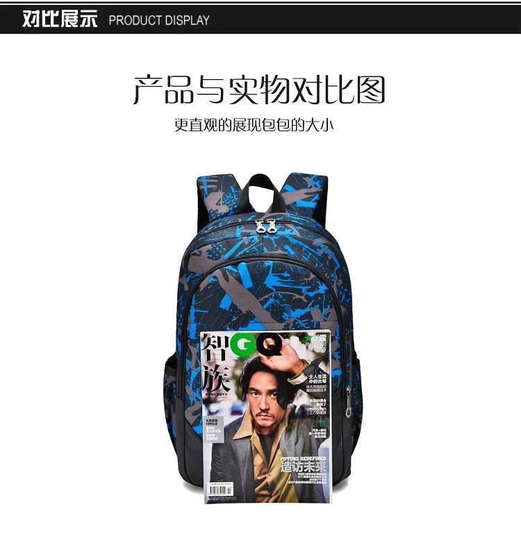 Waterproof travel laptop backpack children School Bags teenager Boys girls camouflage school Backpack set high School backpack - AIAZ