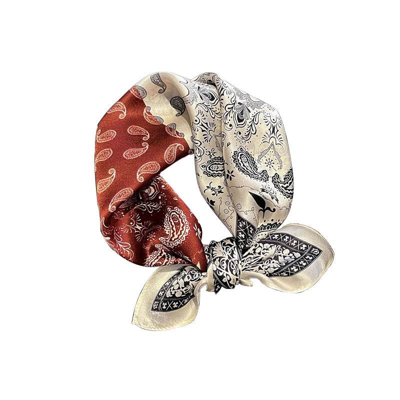 100% Silk Scarf Bandana Women Square Scarves Wrap Kerchief Paisley Mulberry Silk Bag Handle Tie Fashion Luxury Headband Hijab - AIAZ