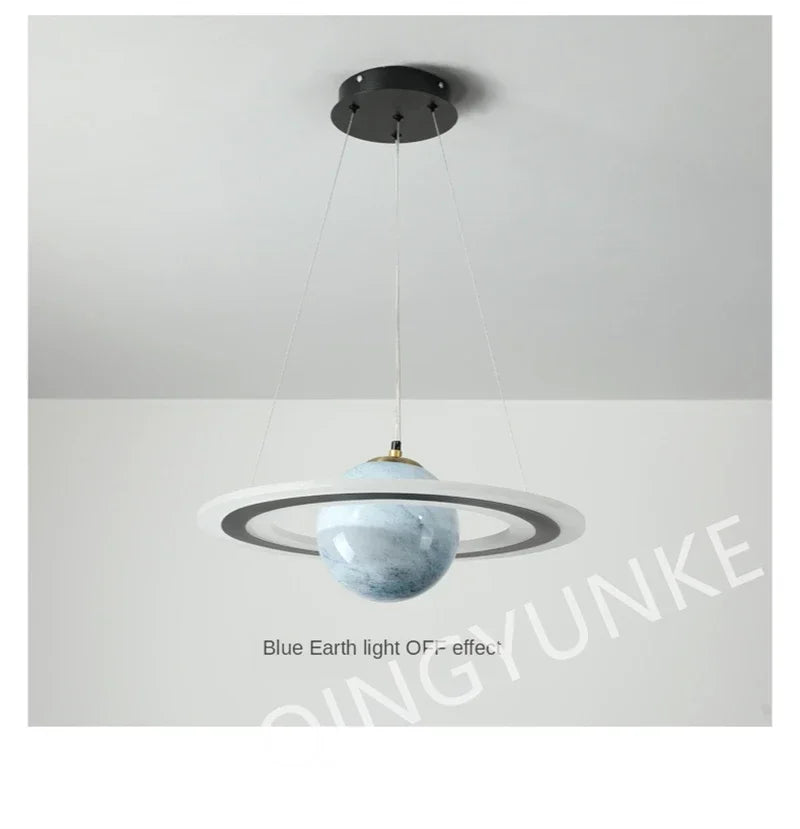 Acrylic Planet Pendant Lamp for Living  Bedroom Kitchen Children Room Space Star Indoor Hanging  E27 Changeable Light