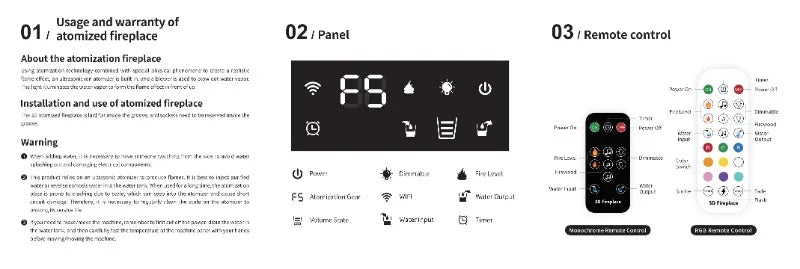 Upgraded LED Electric Fireplace 128 Color Flames Safe Touch APP Remote Controller Fireplace for Living Room/Office