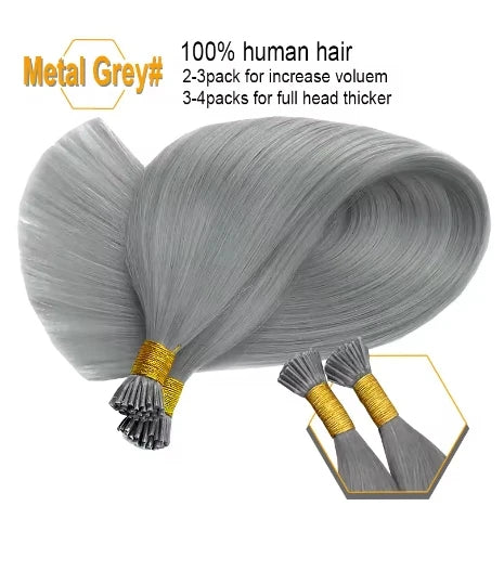 I Tips Virgin Hair Extensions 27# For Black Women 100% Remy Bulk Hair I Tip Natural Hair Extensions Straight Natural Fusion 613#