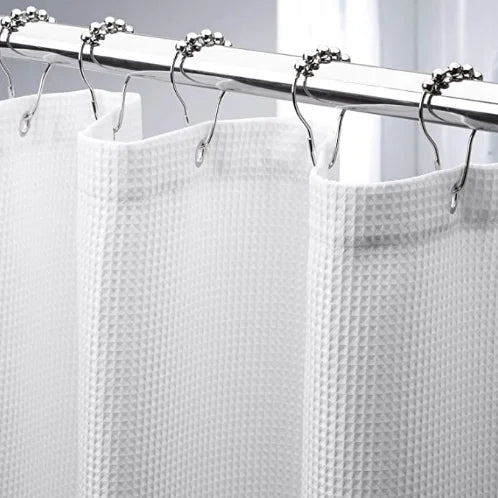 Minghe Fabric Shower Curtain,Heavy Duty Cloth Bathroom Shower Curtain,Polyester Shower Curtain Waffle 230 gsm
