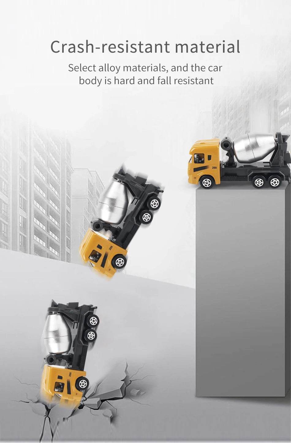 6pcs/set Alloy Engineering Truck Toy Car Classic Construction Model Vehicle Loader Tractor Excavator Toys for 3 years Boys Gifts - AIAZ