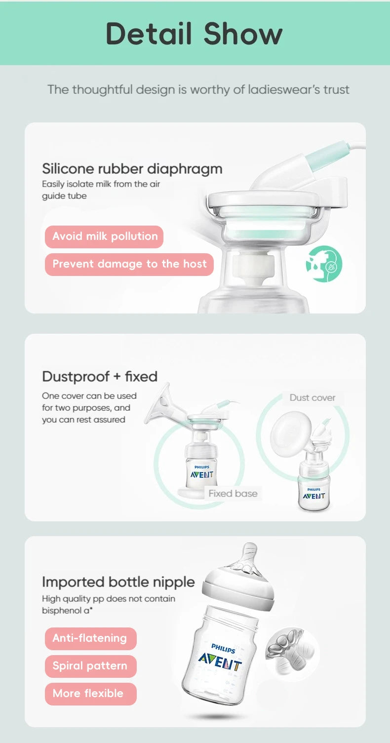PHILIPS AVENT Electric Breast Pump 2 Modes USB Chargable Silent Portable Milk Extractor Automatic Milker Portable Breast Pump