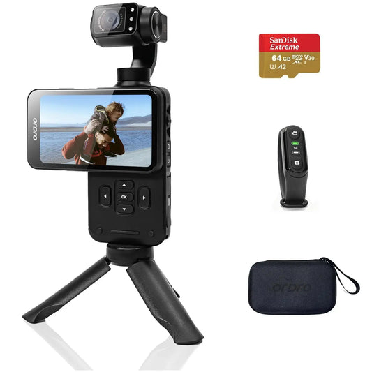 ORDRO M5 5K Action Pocket Video Camcorder Infrared IR Night Vision Big Touchscreen Vlog Camera with Tripod Remote Control SDcard