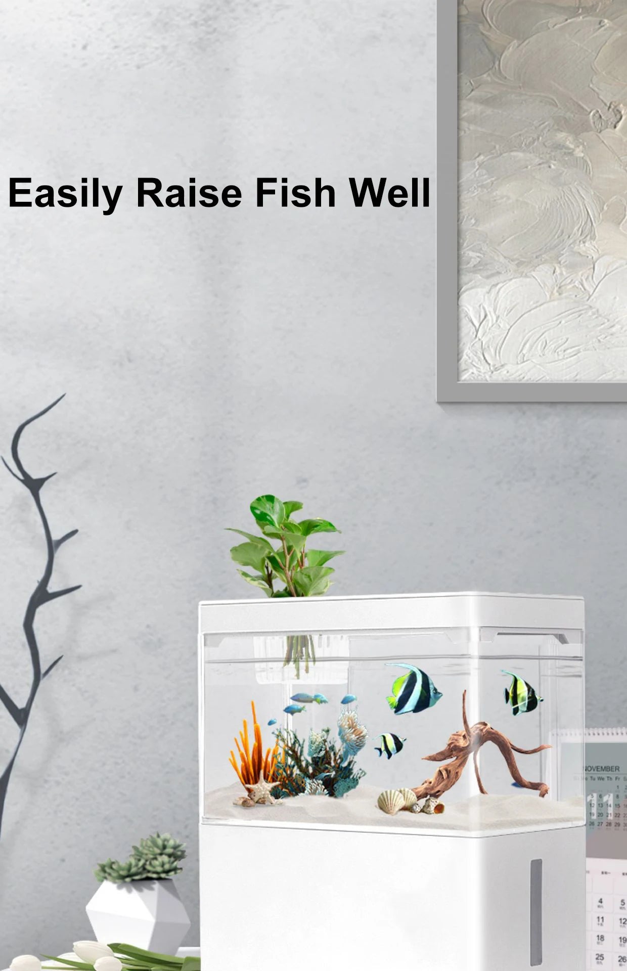 Fish tank living room small landscape ecological tank household USB powered mini tank fish tank