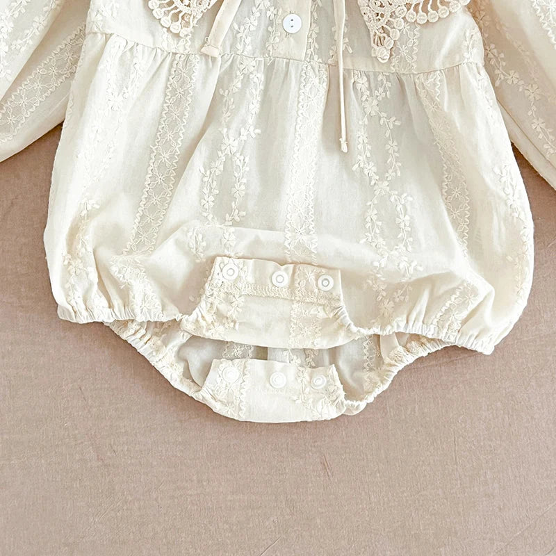 2025 New Spring 0-24M Baby Girl Clothing Infant Baby Girls Jumpsuit Long Sleeved Cotton Embroidery Newborn Baby Girls Bodysuits
