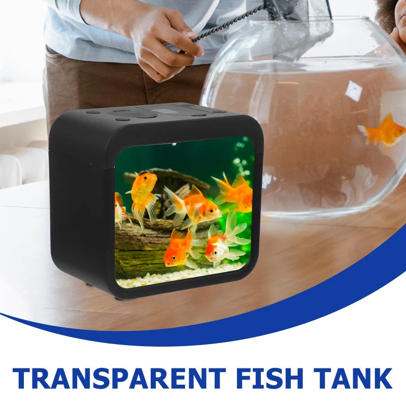 Creative aquarium LED decoration small aquarium fish tank betta transparent fish tank LED light goldfish small fish tank
