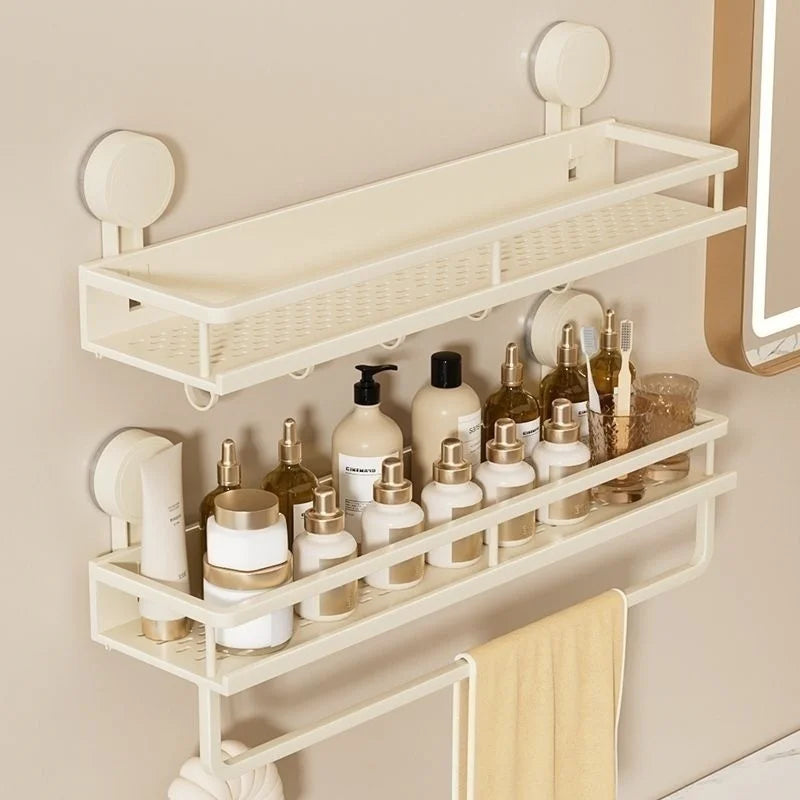 No Need To Drill Suction Cup Bathroom Storage Rack, Wall-mounted Oganizing Rack Cosmetic Storage Rack, Kitchen Storage Rack