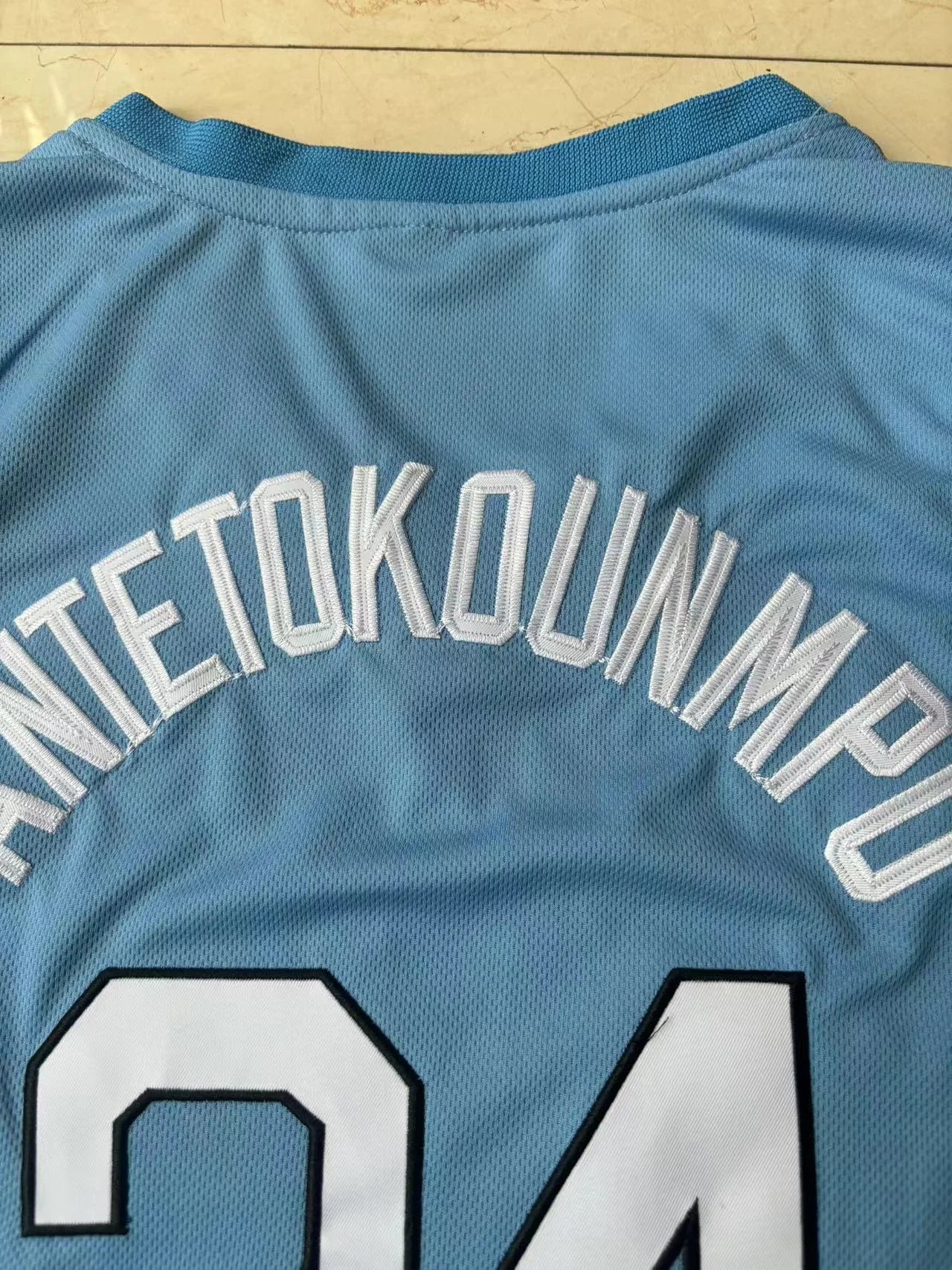 Basketball jerseys 2024 HELLAS 34 Antetokounmpo jersey Sewing embroidery Cheap High Quality Outdoor sportswear Light Blue