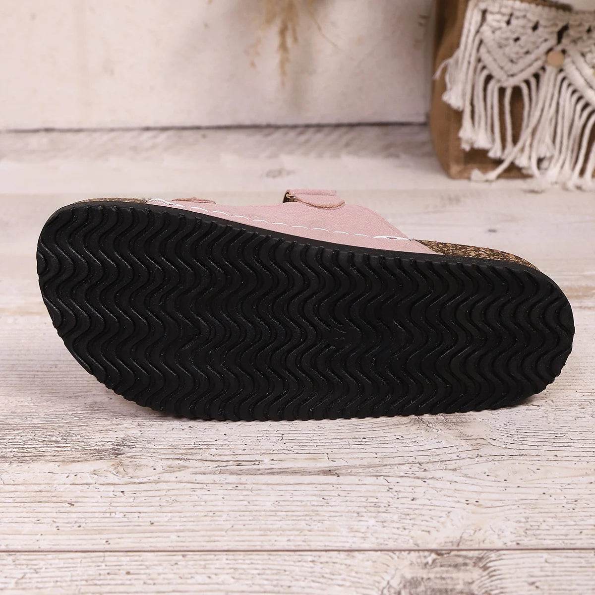 36-42 Size Summer 2025 New Fashion Double Buckle External Wear Versatile Simple Birkenstocks Metal Love Buckle Women's Slippers - AIAZ