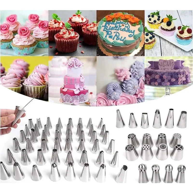359PCs Cake Decorating Baking Supplies Kit, Baking Set with 66 Piping Tips, Icing Bags and Tips Set for Beginners,Baking Tools