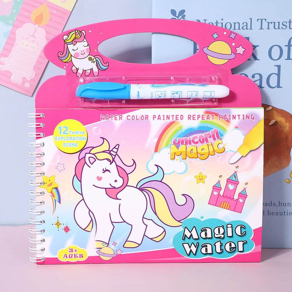 Magical Water Painting Book Toddler Early Education Toys Reusable Magic Drawing Coloring Book for Kids Children Montessori Toys - AIAZ