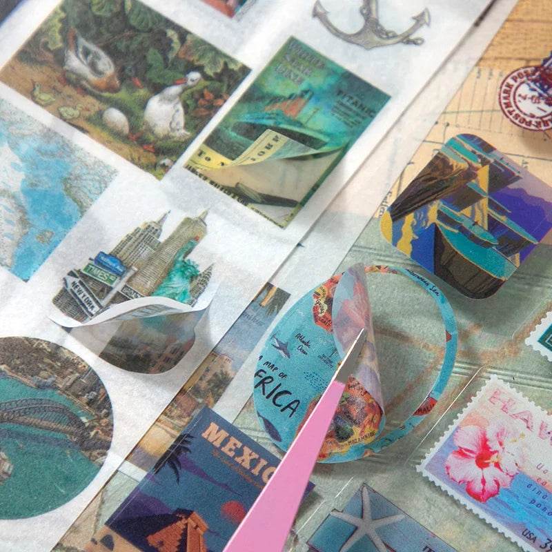 154 Pcs Vintage travel Handbook Gift Boxes School Student Reward Small Gifts Children's Gifts Scrapbook Supplies Stationery Set - AIAZ