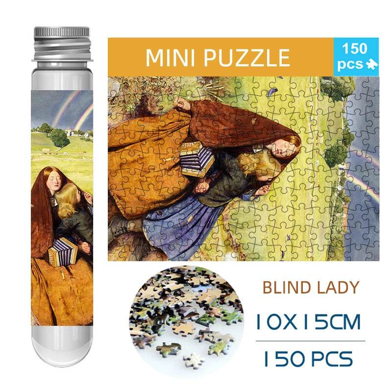 MaxRenard Jigsaw Puzzle 150pcs Mini Test Tube 15*10cm Travel Game World Famous Van Gogh Oil Paintings - AIAZ