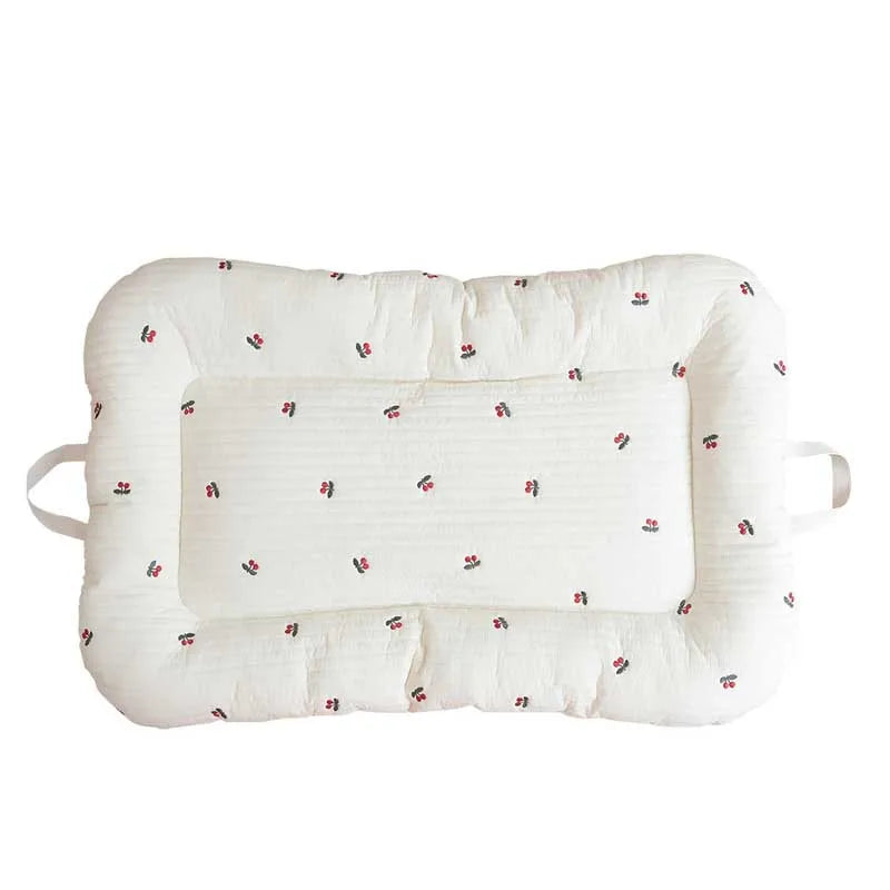 Cartoon Embroidery Bear Sleeping Nest for Baby Bed Crib with Pillow Travel Playpen Cot Infant Toddler Infant Cradle Mattress