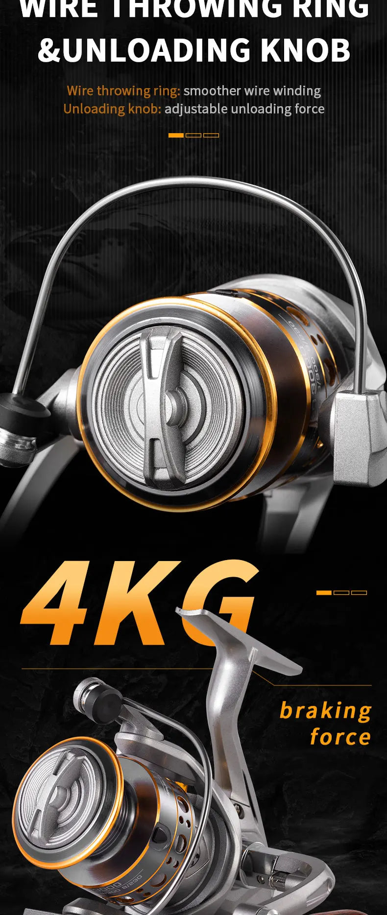 Rooblinos LD Spinning Fishing Reels For Saltwater Freshwater Metal Spool Left/Right Interchangeable Trout Carp Fishing Tackle