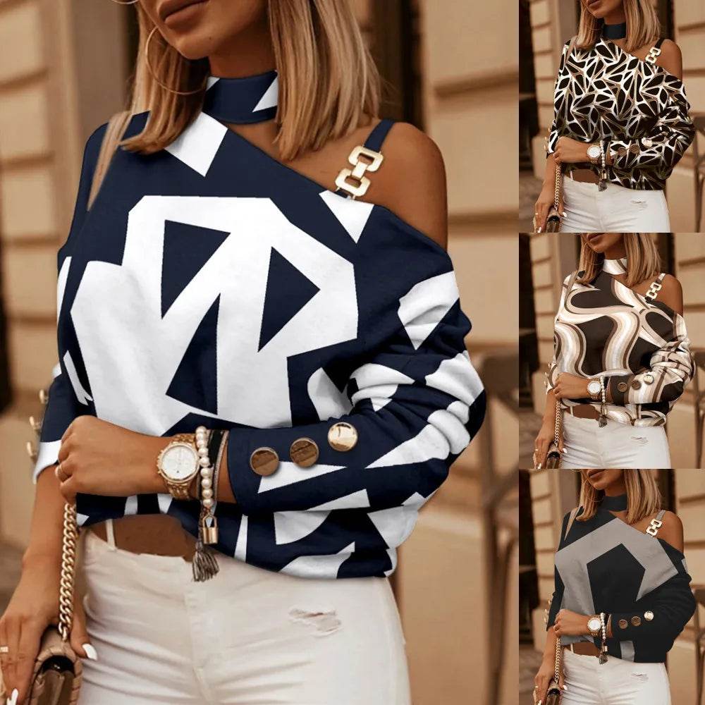 Women's Sexy Loose Blusas Tees t shirt De Los Hombros Blouses Or Tops For Woman Chemisier Femme blusones para mujer - AIAZ