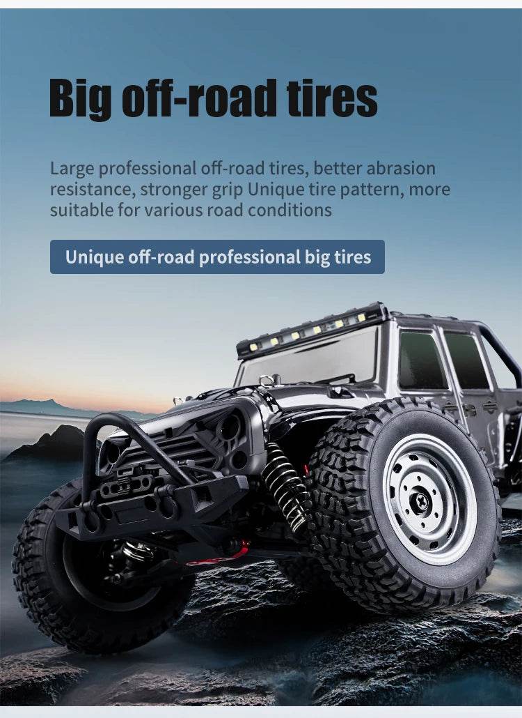 1:16 4WD RC Car 70KM/H Or 50KM/H With LED Remote Control Cars High Speed Drift Monster 4x4 Truck for Kids vs Wltoys 144001 Toys - AIAZ