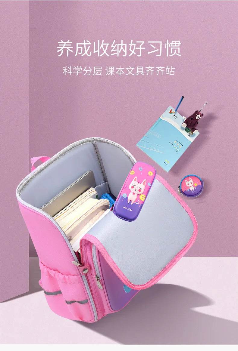 primary school bags for girls cute cartoon love heart pink school backpack student bookbag elementary school kids backpack - AIAZ