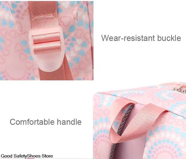 Rolling School Bags for Girls Backpack Children Waterproof School Backpacks with Wheels Middle School Trolley Luggage Back Pack - AIAZ