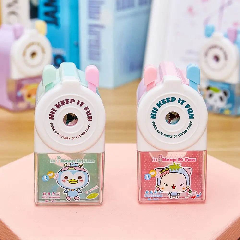 School Supplies Cartoon Animal Gift Pencil Sharpener Anti Sticking Lead Automatically Enters Lead Hand-cranked Mechanical Tool - AIAZ