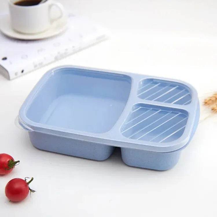 Wheat Straw Lunch Box Divided Into Compartments Insulated Lunch Box With Lid Square Lunch Box Portable Lunch Box - AIAZ