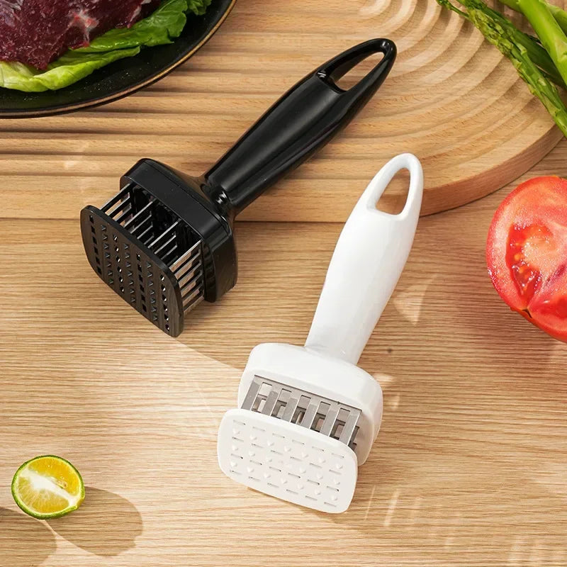 Stainless Steel Needle Point Meat Tenderizer Needle Automatic Rebound Square Bottom Meat Softener 24 Steel Needles Rustproof