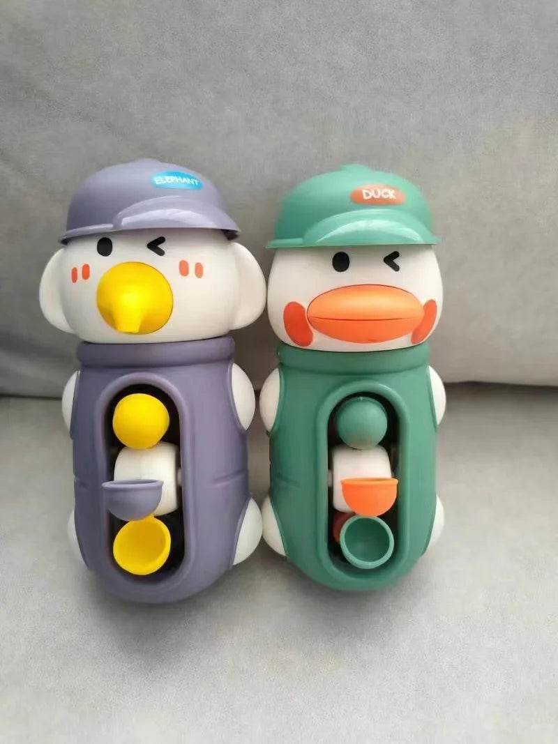 New Cute Duck/Elephant Baby Shower Bath Toys Children Water Play Spinner with Suction Cup Waterwheel Games for Kid Bathroom - AIAZ