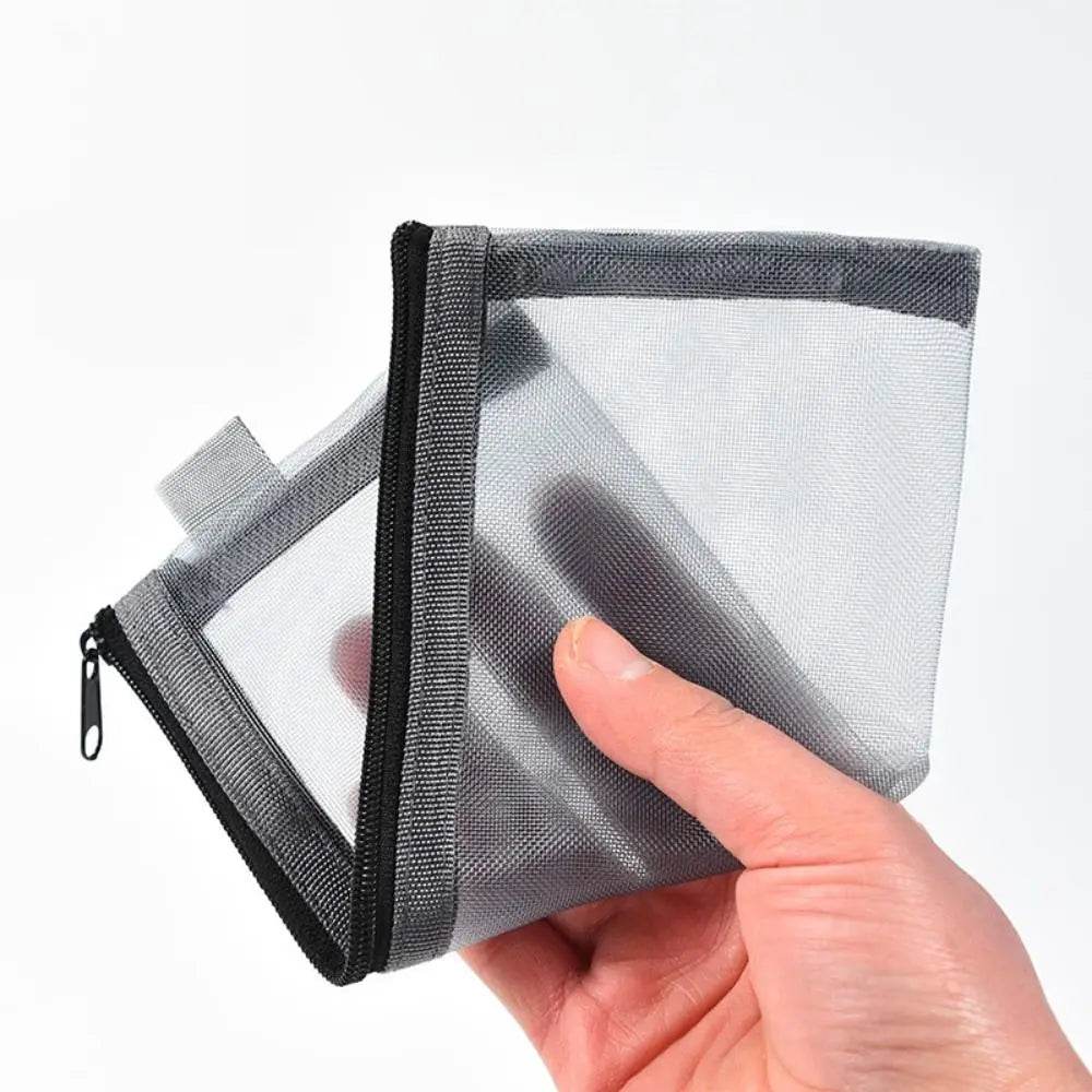 School Supplies Nylon Mesh Pencil Bag Zipper Pen Case Stationery Pouch Large Capacity Stationery Holder Bag Kids - AIAZ