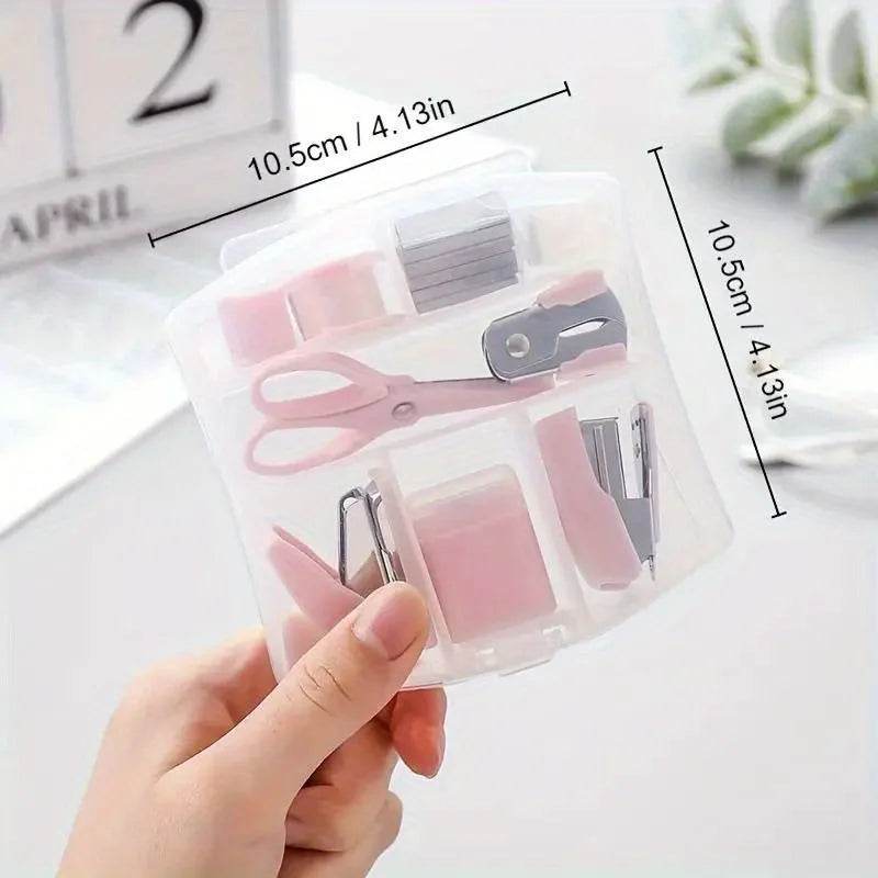 Makaron Mini School Supply Kits Mini Office Supply Kits, Includes Mini Stapler,Scissors, Staple Remover, Staples, Tape Dispenser - AIAZ