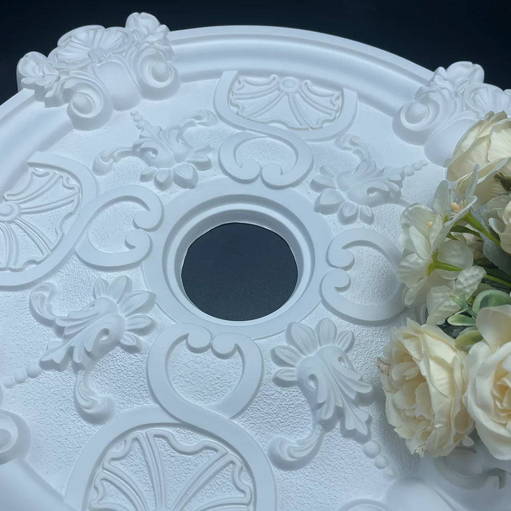 White PU lamp panel imitation gypsum resin PVC polyurethane construction home decoration decoration material disc foam