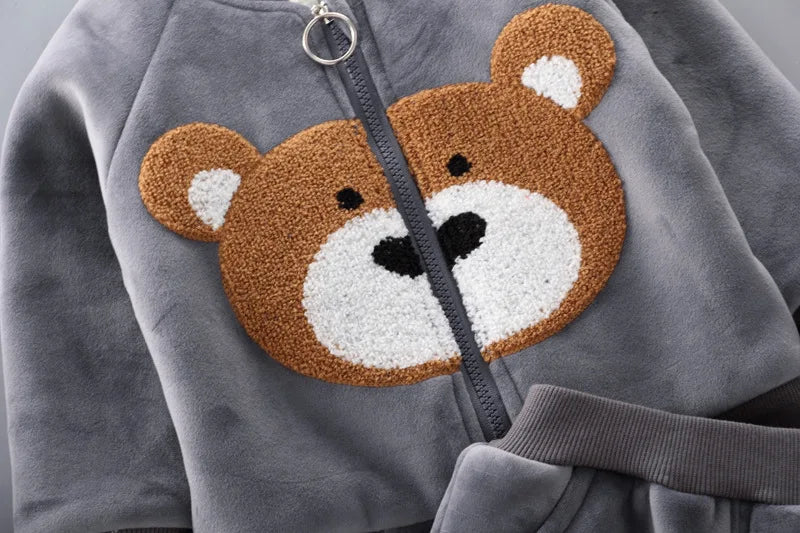 3PCS Winter Autumn Toddler Baby Boys Girls Clothes Baby Sweaters Coat +Pants +Hooded Vest Outfit Set Infant Warm Clothing Suits