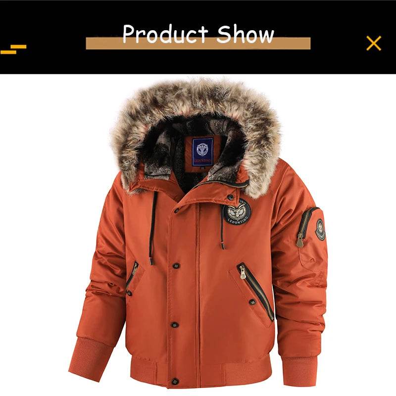 2025 Winter Men Outdoor Windproof Fleece Warm Travel Jacket Men Hooded Casual Fashion Style Zipper Pocket Jacket Male Coat Tops - AIAZ