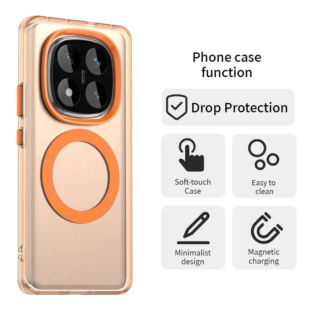 For Xiaomi Redmi Note 14 Pro+ 5G Case Luxury Magnetic Wireless Charge For Magsafe Case for Redmy Note 14 Pro Plus Back Cover