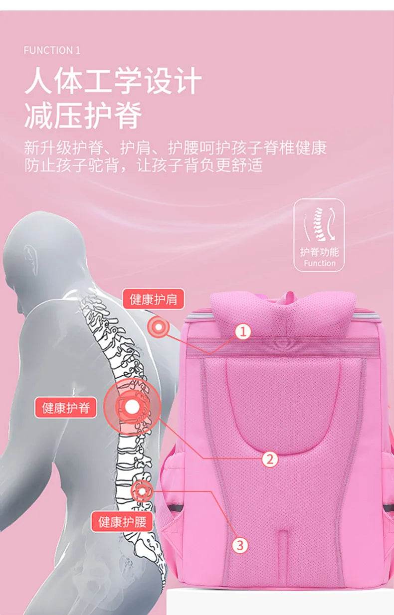 primary school bags for girls cute cartoon love heart pink school backpack student bookbag elementary school kids backpack - AIAZ