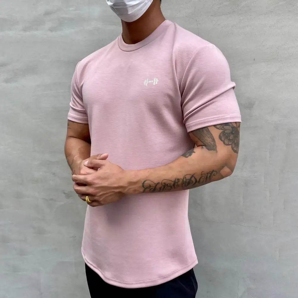 2025 Men T-shirt Male Sports Gym Muscle Fitness T Shirt Blouses Loose Half Sleeve Summer Bodybuilding Tee Tops Men's Clothing - AIAZ