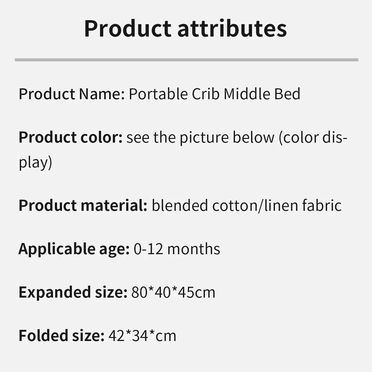 Folding Anti-crush Baby Crib Convenient Bed Middle Bed with Mosquito Net Comfortable Mattress Travel Crib for Newborn Baby Bed