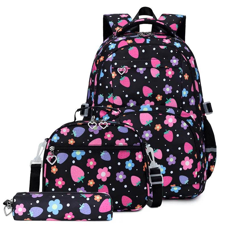 School Bags for Girl Pencil Case Colorful Set School Backpack Book Bag Luxury Brand Schoolbag Teenager's Backpack Kids - AIAZ