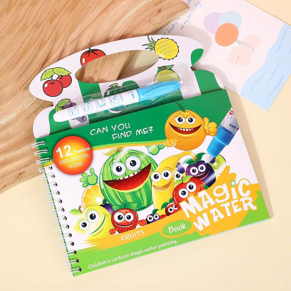 Magical Water Painting Book Toddler Early Education Toys Reusable Magic Drawing Coloring Book for Kids Children Montessori Toys - AIAZ