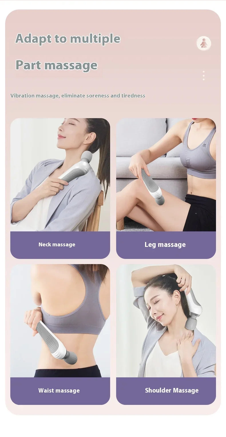 Deep Tissue Massage Gun USB Rechargeable Portable Full Body Muscle Massage 5-speed Adjustable Fascia Gun Pink and Black