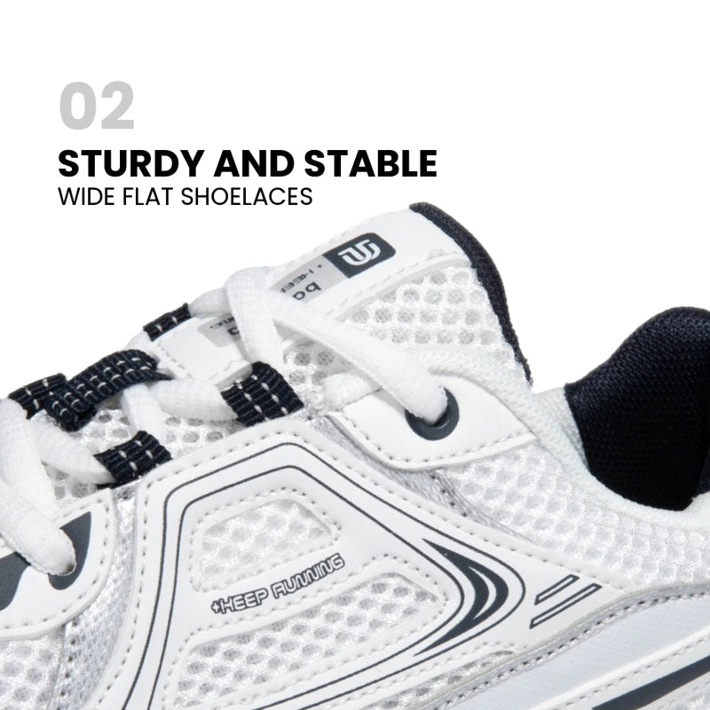 Baasploa Women Sports Shoes Outdoor Breathable Non-slip Jogging Sneakers Female Lightweight Mesh Lace-up Retro Running Shoes